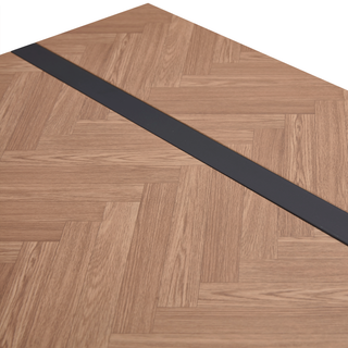 Sunvega Modern Simple Rectangular MDF Dining Table with Black Metal Legs for 4-6 People