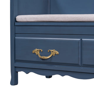 Sunvega Espresso Shoe Bench with Removable Cushion and Hidden Storage for Entrance