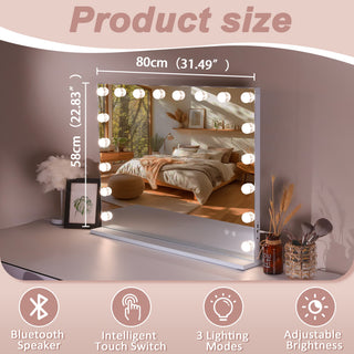 Sunvega Extra Large Hollywood Vanity Mirror with 18 Dimmable Bulbs Touch Screen
