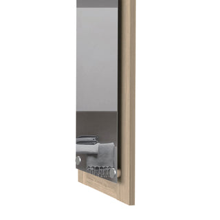 Sunvega Light Pine Bathroom Mirror with Sleek Modern Wood Frame Design
