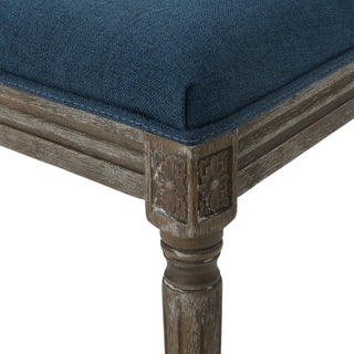 Sunvega Weathered Wood Traditional Dining Chairs with Modern Color Fabric