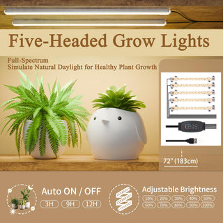 Sunvega 68.5 Inch Tall 10 Tier Plant Stand with 5 Grow Lights for Indoor Plants