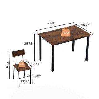 Sunvega 5-Piece Modern Dining Table Set with MDF Top and Iron Frame for 4