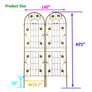 Sunvega Rustproof Metal Garden Trellis for Climbing Plants Outdoor Flower Support 4 Pack