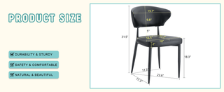 Sunvega Ergonomic Dining Chair with Curved Backrest and Soft PU Cushion for Comfortable Seating