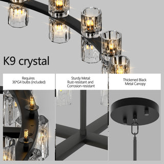 Sunvega Luxury Double Crystal Ring LED Chandelier Lighting for Modern Dining Room