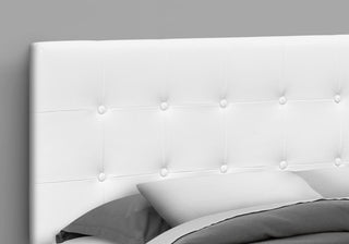 Sunvega Queen Size Upholstered Headboard in White Leather Look Fabric
