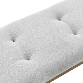Sunvega Light Gray Fabric Upholstered Tufted Dining Bench for Two Seating