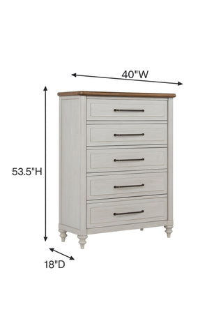 Sunvega Mindi Veneer Two-Tone Cement and Sand Finish Drawer Chest with Cedar and Felt Lining