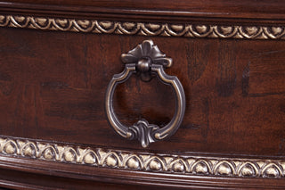 Sunvega Cherry Nightstand with Carved Bun Feet and Velvet Lined Drawer