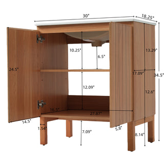 Sunvega 30 Inches Bathroom Vanity with Sink and Soft Close Doors