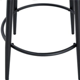 Sunvega Ergonomic High Back Bar Chairs with White Fabric Cushions and 35.5 Inch Total Height