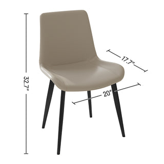 Sunvega Modern Upholstered Faux Leather Dining Chair with Sturdy Metal Legs