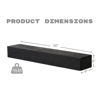 Sunvega Fir Wood Wall Mounted Fireplace Mantel Shelf with Flat Surface for Home Decor