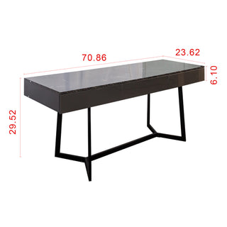 Sunvega Modern Extendable Dining Table with Storage for Kitchen Living Room