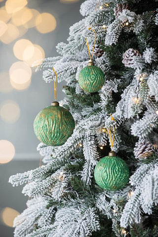 Sunvega Glass Glitter Painted Christmas Ball Ornaments Set of 12 for Holiday Decor