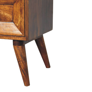 Sunvega Solid Mango Wood Nightstand with Quad Drawers and Nordic Legs