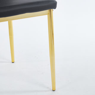 Sunvega Golden Legs and Black Seat Comfortable Durable Dining Chair Set of 4