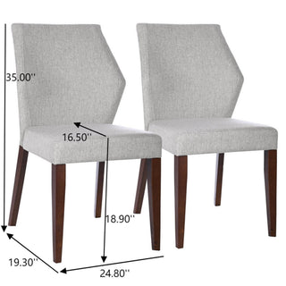 Sunvega Light Grey Polyester Blend Upholstered Fabric Dining Chair Set of 2