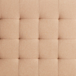 Sunvega Beige Tufted Linen-Inspired Upholstered Headboard for King Cal King Beds