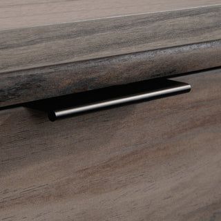 Sunvega Modern Dark Gray Wood Credenza with Ample Storage and Adjustable Shelves