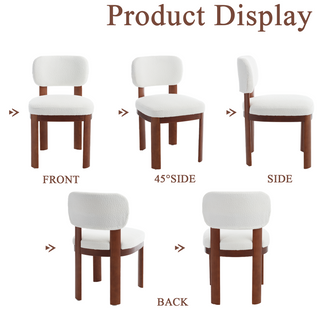 Sunvega Modern Farmhouse Dining Chairs Set of 2 with Upholstered Fabric and Wood Legs