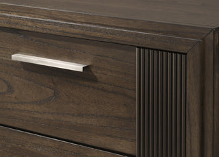 Sunvega Contemporary Brown Nightstand with Two Drawers and Rich Wood Finish
