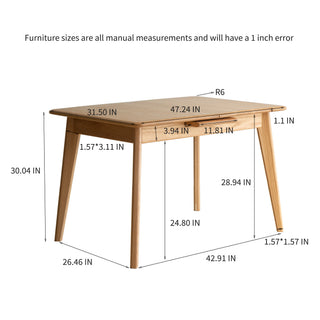 Sunvega Solid Oak Extendable Round Corner Dining Table for 6-8 People