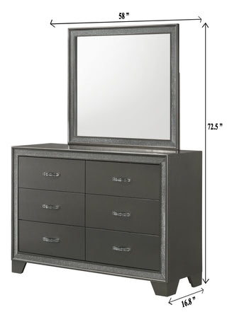 Sunvega Contemporary Nightstand with Sparkling Accent Band and Two Drawers