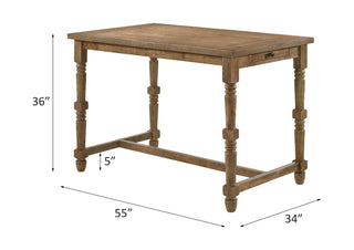 Sunvega Beige Fabric Weathered Oak Finish Counter Height Stool Set of 2