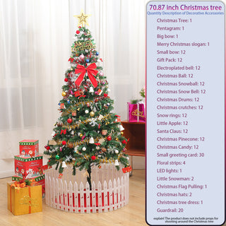 Sunvega 6ft Artificial Christmas Tree with LED Energy-Saving Lights and 195 Pendants