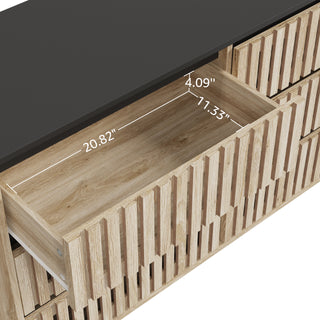 Sunvega Modern Minimalist Six Drawer Storage Cabinet with Two-Tone Design