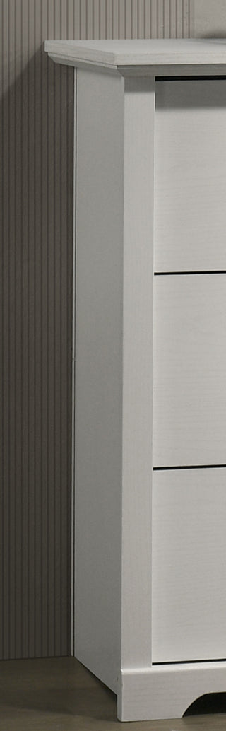 Sunvega 57 Inch White Dresser with 6 Drawers and Black Metal Handles
