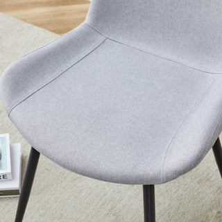 Sunvega Light Gray Artificial Leather Dining Chair with Curved Widened Cushion
