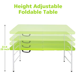 Sunvega 8ft Pink Folding Table with Waterproof Top and Foldable Design for Camping