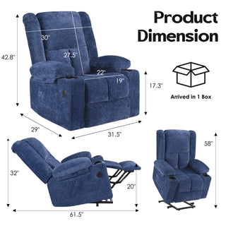 Sunvega Power Lift Recliner Chair with Massage Heat USB Ports and Cup Holders