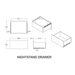 Sunvega Augusta Brown Nightstand with Dark Top Finish and Two Spacious Drawers