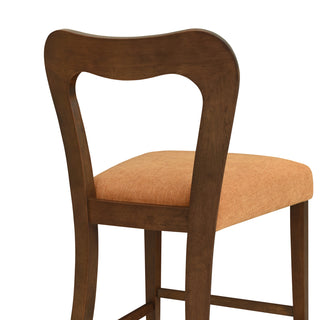 Sunvega Natural Rubberwood Counter Stool Set with Chunky Modern Design and Ergonomic Backrest