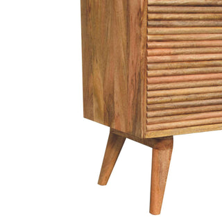 Sunvega Solid Mango Wood Nordic Chest with 4 Drawers and Storage Shelves