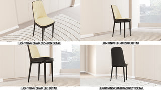 Sunvega Modern PU Leather Dining Chairs with Thick Soft Cushions and Black Metal Legs