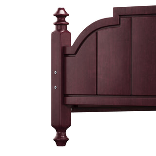 Sunvega Vintage Queen Bed Frame with Headboard and Slats Support