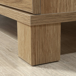 Sunvega Casual Country Style Nightstand with Warm Brown Finish and Single Drawer