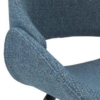 Sunvega Mid Century Modern Bentwood Dining Chair with Denim Blue Upholstery