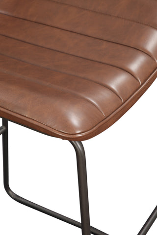 Sunvega Mid-Century Modern Bar Stool with Channel Back and Shaped Seat
