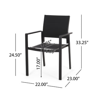 Sunvega Modern Outdoor Dining Chairs with Sleek Aluminum Frame and Weather Resistant Mesh