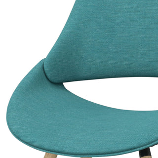 Sunvega Mid Century Modern Bentwood Dining Chair with Denim Blue Upholstery for Kitchen