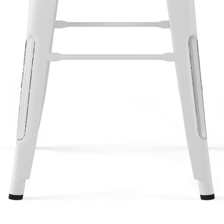 Sunvega Industrial Metal Bar Stool Set of 2 with Curved Back and Foot Rest
