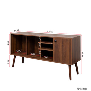 Sunvega Wall Mounted Floating 80 Inch TV Stand with LED Lights and Charging Station