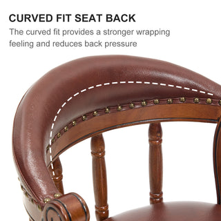 Sunvega Cow Top Leather Swivel Bar Stool with Wooden Back for Kitchen Dining