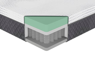 Sunvega 12" Queen Firm Green Tea Gel-Infused Memory Foam Hybrid Mattress with Pocket Coils